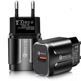 USB Charger Plug - Universal Quick Charge 3.0 18W Qualcomm QC 3.0 4.0 Portable USB Charger