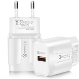 USB Charger Plug - Universal Quick Charge 3.0 18W Qualcomm QC 3.0 4.0 Portable USB Charger