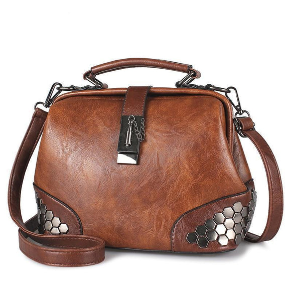 Handbag - Honeycomb Sequin Studded Shoulder Handbag