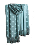 Scarf - Polka Dotted Cashmere Long Tassel Scarf