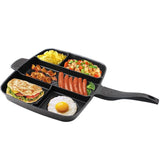 Grill Frying Pan - Non-stick 5 In 1 Divided Grill All-in-One Frying Pan