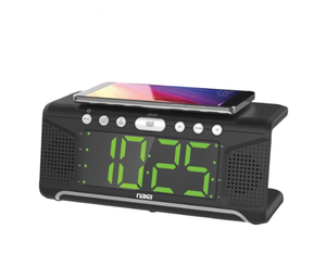 Dual Alarm Clock Charger - Dual Alarm Clock With Qi Wireless Charging (ships Within The US Only)