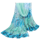 Scarf - Rose Print Chiffon Shawl