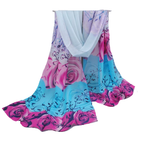 Scarf - Rose Print Chiffon Shawl