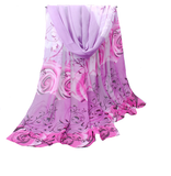 Scarf - Rose Print Chiffon Shawl