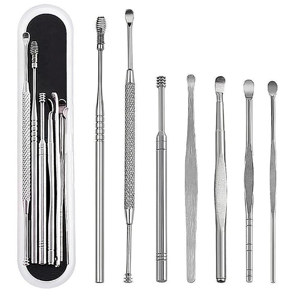 Ear Wax Cleaner - Seven (7) Piece Stainless Steel Ear Wax Pickers