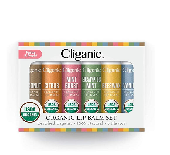 Cliganic USDA Approved Organic Lip Balm Set