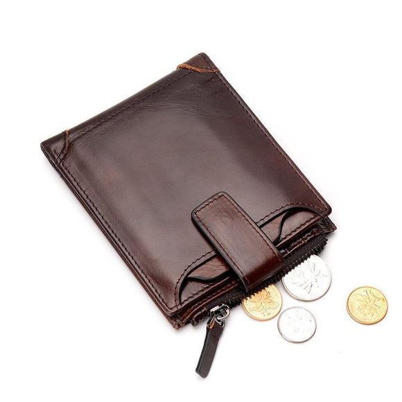 Leather Wallet - Men's Genuine Cowhide Leather Wallet