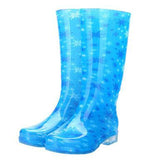 Rain Boots - Low Heel Rubber  Knee High Rain Boots