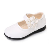 Girls Shoes - Flower Buckle Leather School Shoes For Girls