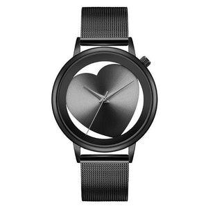 Watches - Creative Hollow Analog Black Stainless Steel Mesh Wristwatch