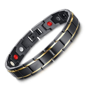 Energy Bracelet - Magnetic Black Plated Stainless Steel Energy Germanium Bracelet