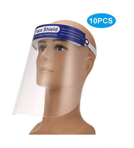 10PCS Protective Face Safety Shield, Transparent, Dust-Proof, Anti-Fog, Visor Protection