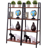 Ladder Bookshelf - Two (2)Piece 4-Tier Modern Ladder Storage Bookshelf