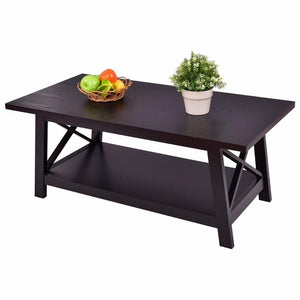 Center Table - Rectangular Center Table With Storage Shelf