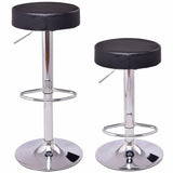 Hydraulic Swivel Stool - Chrome And Leather Adjustable Hydraulic Swivel Stool