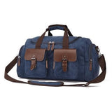 Duffel - Leather And Canvas Duffel Traveling Bag
