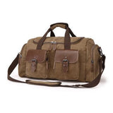 Duffel - Leather And Canvas Duffel Traveling Bag