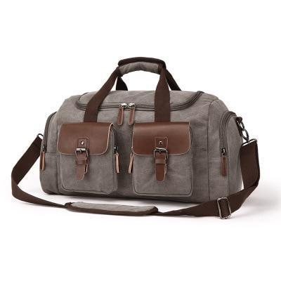 Duffel - Leather And Canvas Duffel Traveling Bag