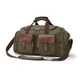 Duffel - Leather And Canvas Duffel Traveling Bag