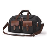 Duffel - Leather And Canvas Duffel Traveling Bag