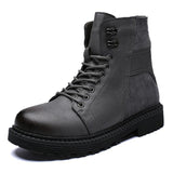 Men's Boots - Men's Patchwork Leather Martin Boots