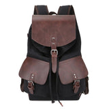 Drawstring Backpack - Canvas And Leather Drawstring Travel Backpack