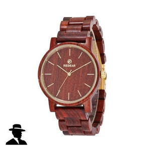 Couple Wristwatch - REDEAR His And Hers Red Sandalwood Quartz Wristwatch
