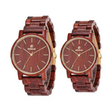 Couple Wristwatch - REDEAR His And Hers Red Sandalwood Quartz Wristwatch