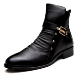 Men's Shoes - Genuine Cow Leather Motorcycle Boots