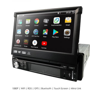 1-DIN Car Stereo - Universal 1-DIN Car Android 9.0 Quad Core DVD-player GPS Wifi BT Radio BT 1GB RAM 32GB