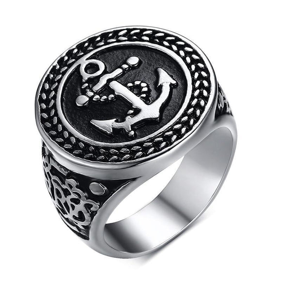 RIng - Anchor Engraved Stainless Steel Fashion Ring