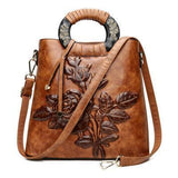 Handbag - Shabby Chic Floral Embossed Luxury Tote Bag
