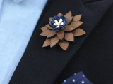 Wood Lapel Pin - Mahoosive Wooden Flower Lapel Pin