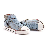 Canvas Shoes - Teen Retro Denim Canvas Sneakers