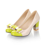 Women's Shoes - Pretty Bow-knot Chunky Block Heel Shoes