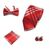 Bow-tie, Cuff-links, Handkerchief Set - Four (4) Piece-Necktie, Handkerchief, Bow-tie, Cuff-links Set