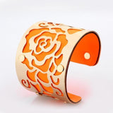 Bracelet - Flower Engraved Cuff Bangles