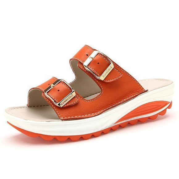Sandals - Genuine Leather Casual Buckle Clogs