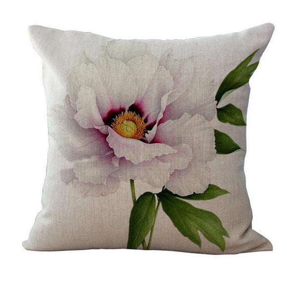 Pillowcase - Peony Printed Throw Pillowcases For Home Decor