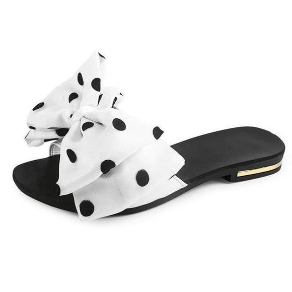 Flip Flops - Polka Dot Bow-tie Fashion Flip Flops