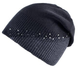 Beanies - Rhinestone Studded Knitted Winter Beanie