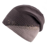 Beanies - Rhinestone Studded Knitted Winter Beanie