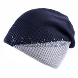 Beanies - Rhinestone Studded Knitted Winter Beanie