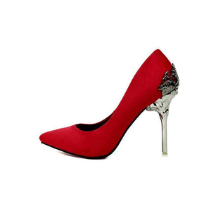 Women's Shoes - Frosted Red Suede Shoes