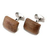 Cuff-links - Trendy Walnut Wood Square Cuff-links