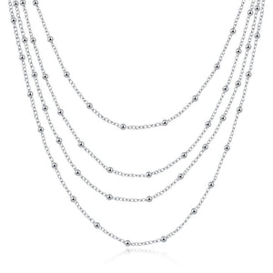 Necklace - Classic Four Layer Sterling Silver Necklace