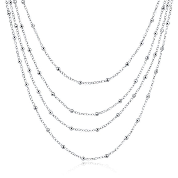 Necklace - Classic Four Layer Sterling Silver Necklace