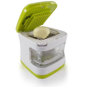 Kitchen Tools - Garlic Press - Sharp Stainless Steel Blades Inbuilt With Clear Plastic Tray