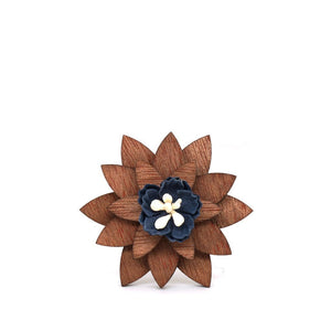 Wood Lapel Pin - Mahoosive Wooden Flower Lapel Pin